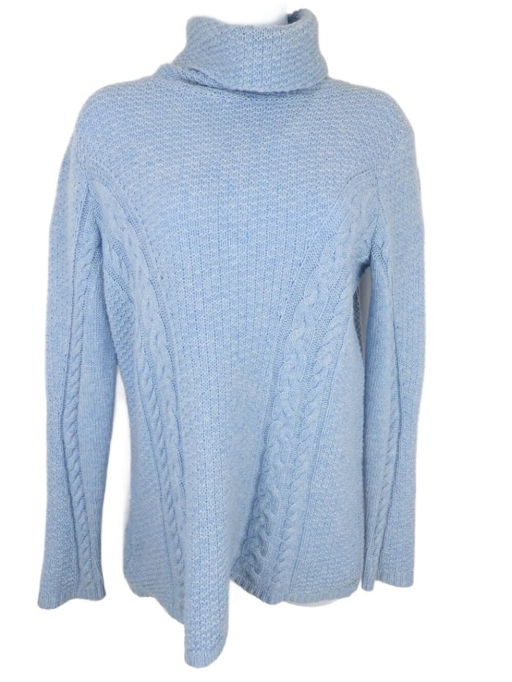 Ply Cashmere Sweater Womens XS Blue Knit Turtleneck 100% Cashmere